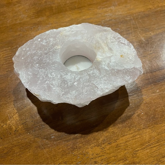 Solid Rose Quartz stone Tealight candle holder from Brazil - Picture 5 of 8